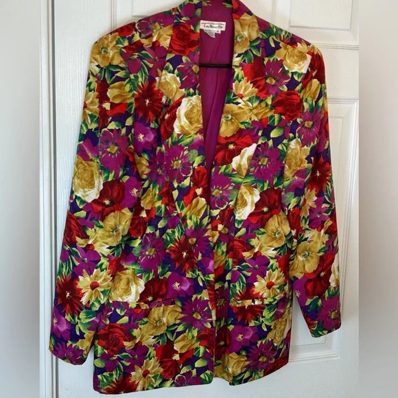 Talbots Floral Silk Blazer - Picture 5 of 7